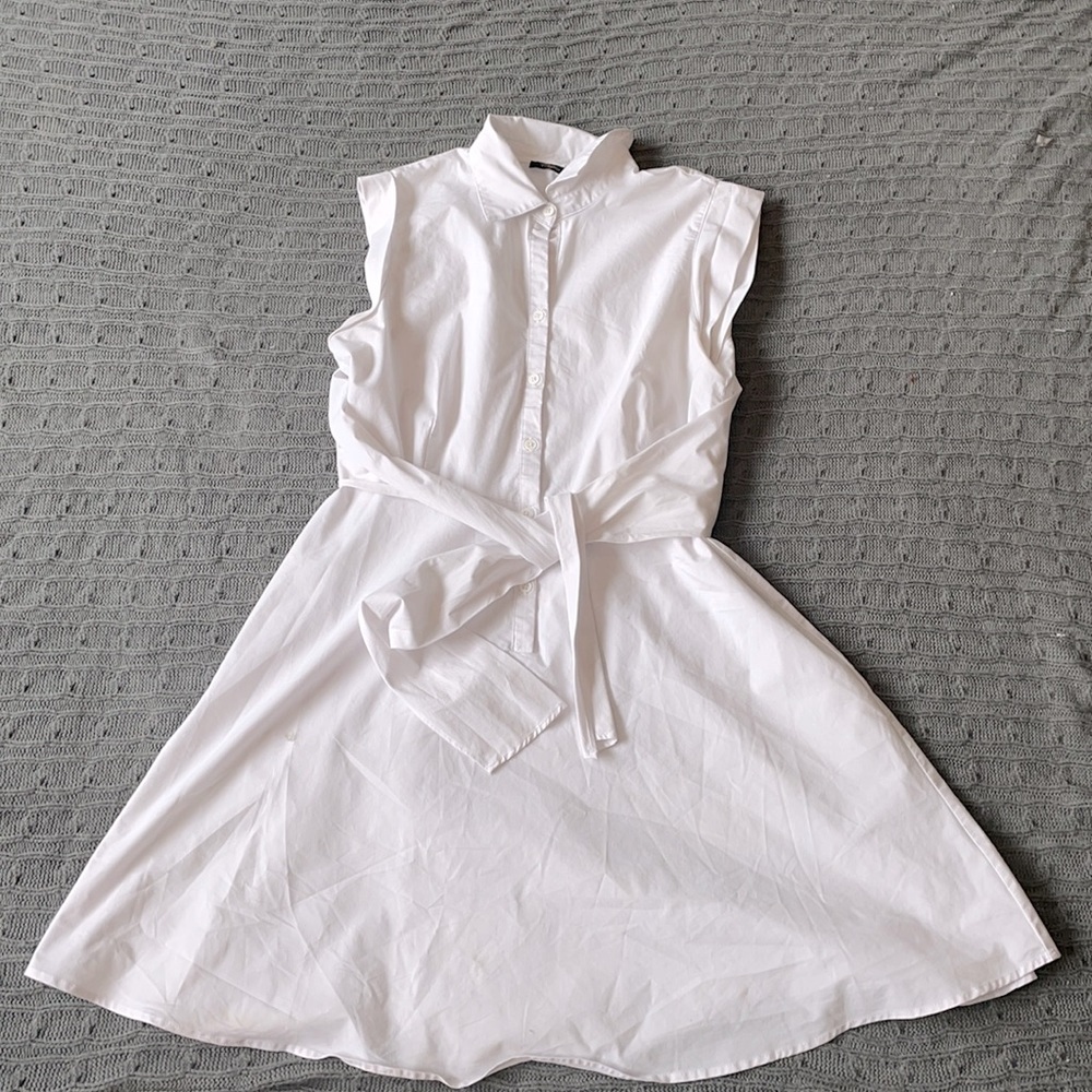 Cupid collared white dres